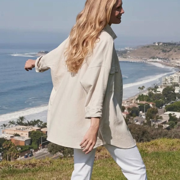 Unworn Frank & Eileen McLoghlin Shirt Jacket in Natural Shacket - Picture 3 of 12